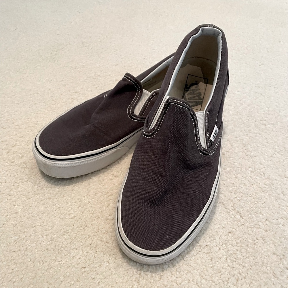 Vans Slip-On Sneakers in Grey and White